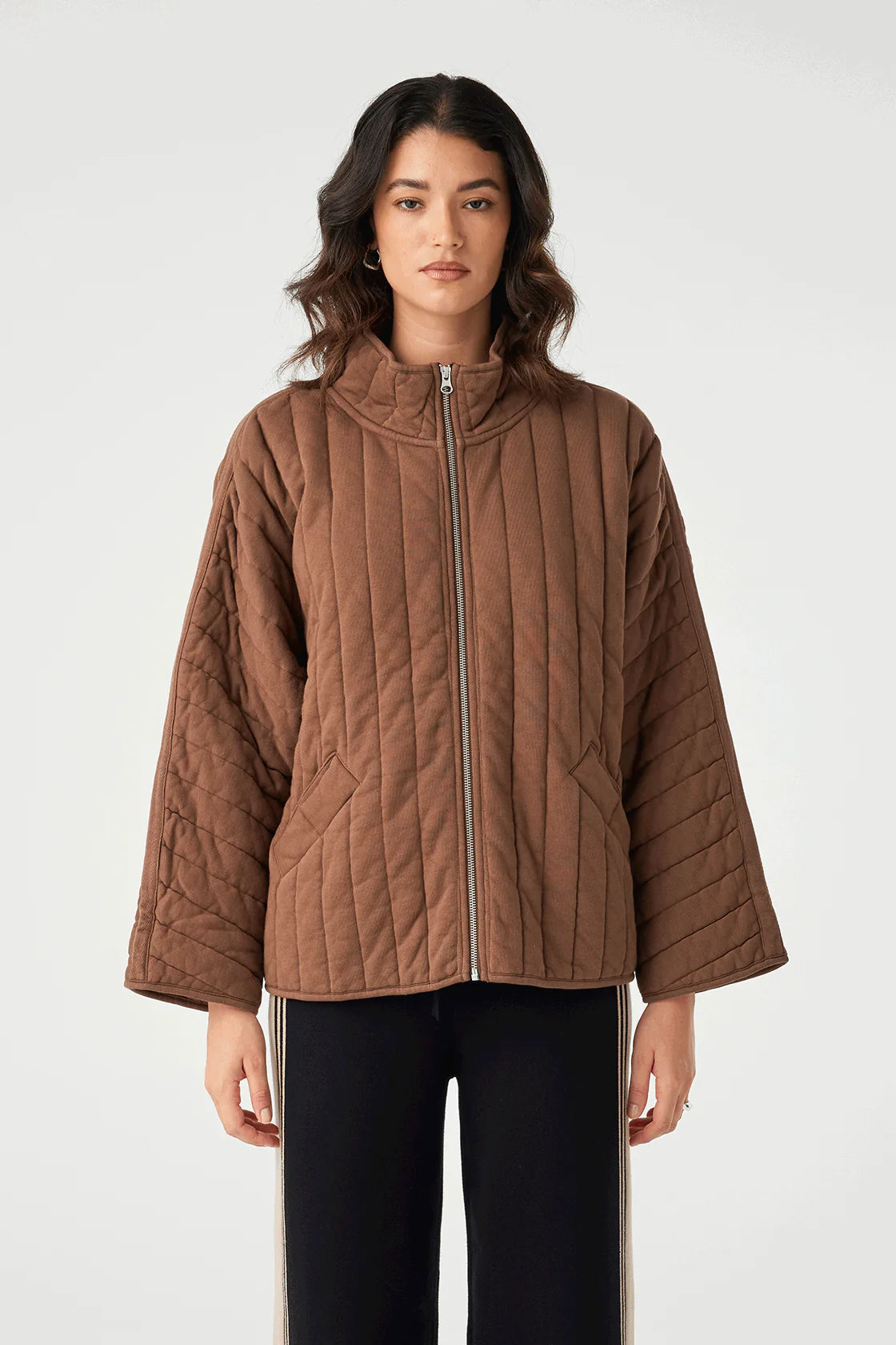 TESSA QUILTED COTTON JACKET | CHOCOLATE