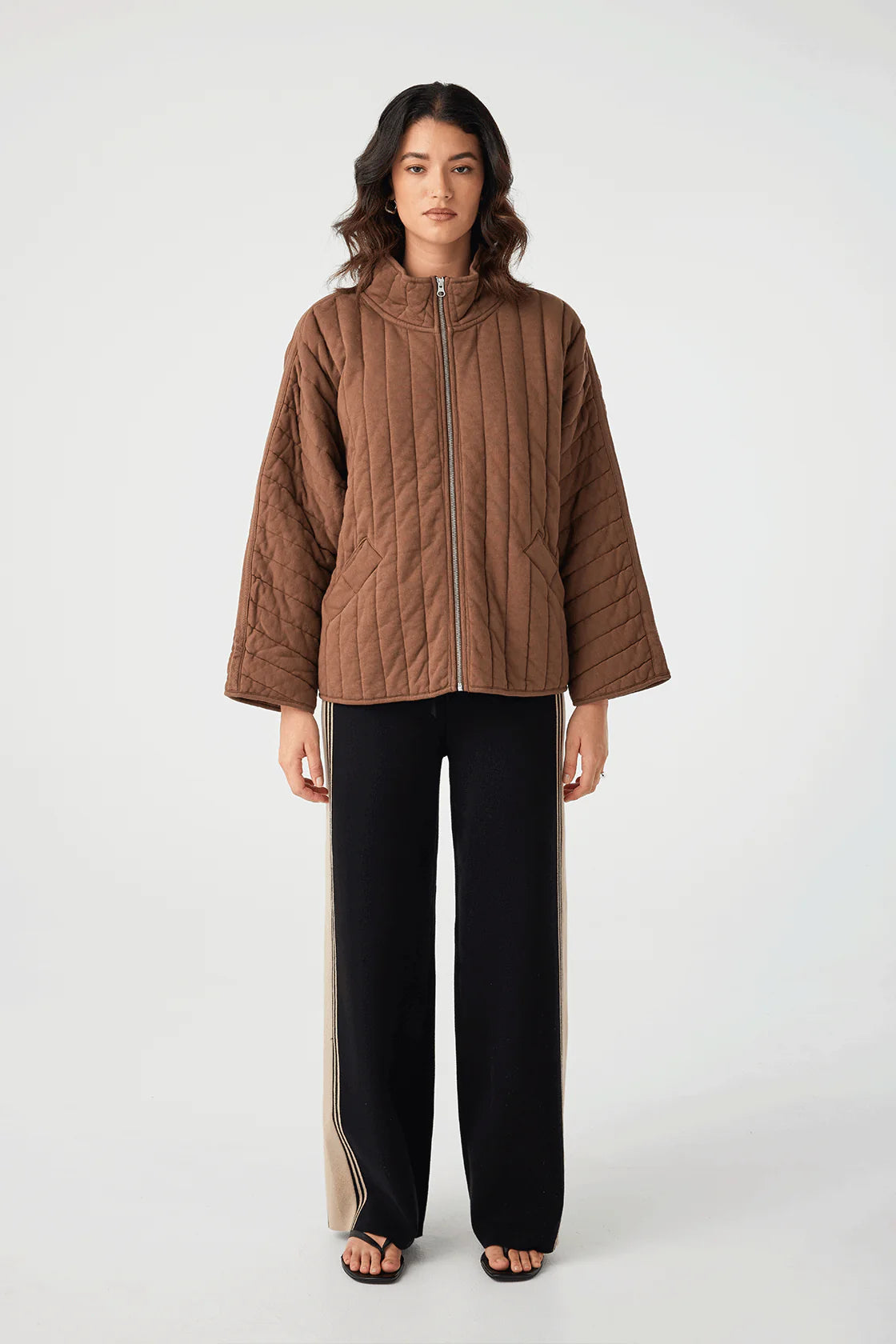 TESSA QUILTED COTTON JACKET | CHOCOLATE
