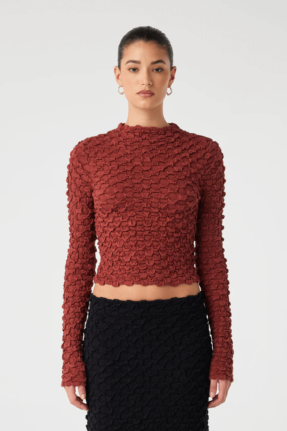 SUVI HIGH NECK TOP | HALF RED