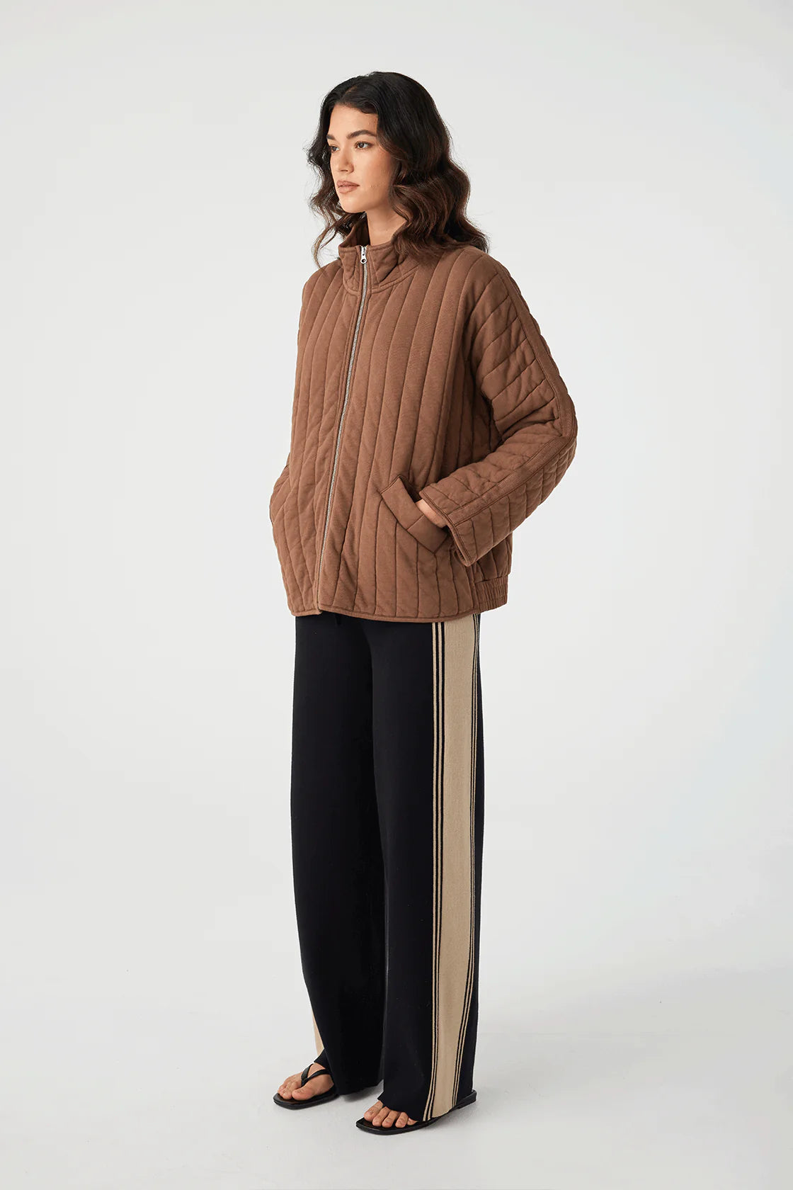 TESSA QUILTED COTTON JACKET | CHOCOLATE