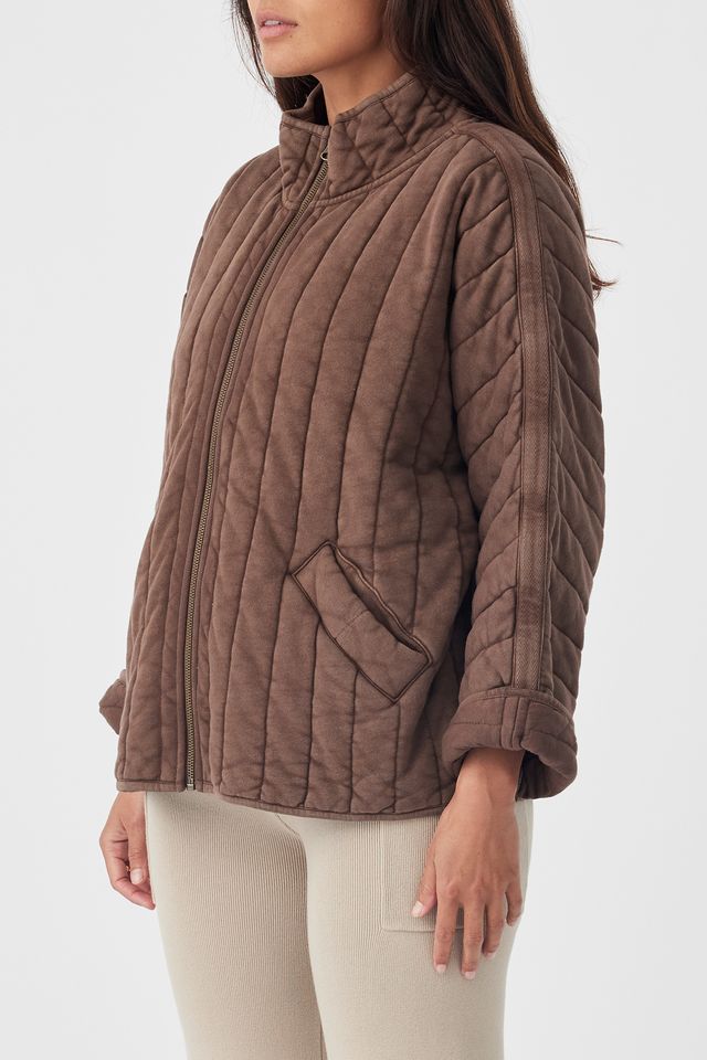 TESSA QUILTED COTTON JACKET | CHOCOLATE