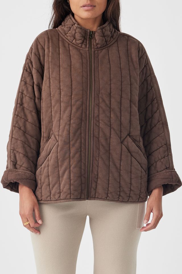 TESSA QUILTED COTTON JACKET | CHOCOLATE