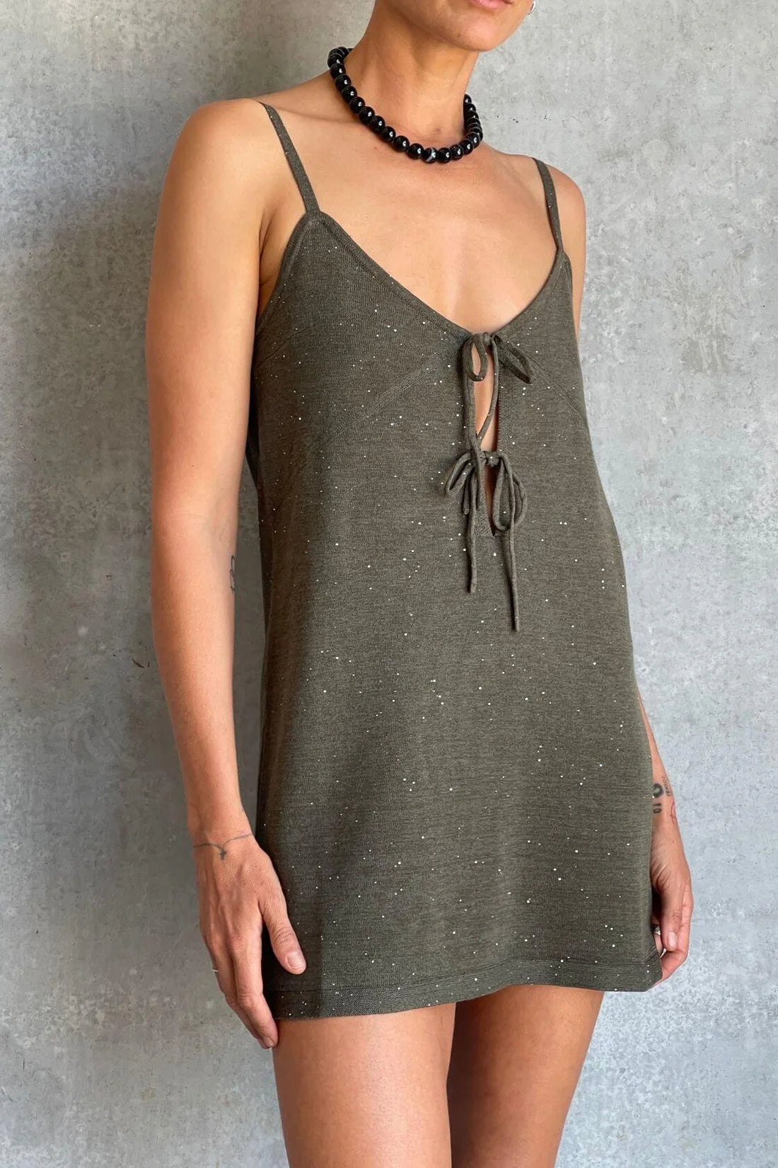MIRA DRESS | OLIVE SPARKLE