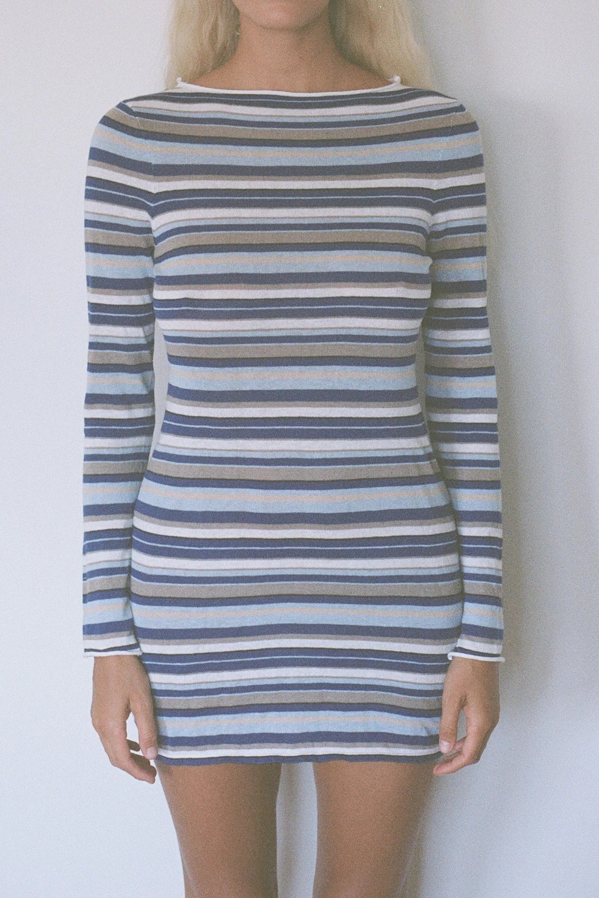 OCEAN RETRO STRIPE KNIT DRESS