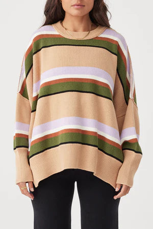 HARPER STRIPE  SWEATER | HONEY, LILAC & CREAM