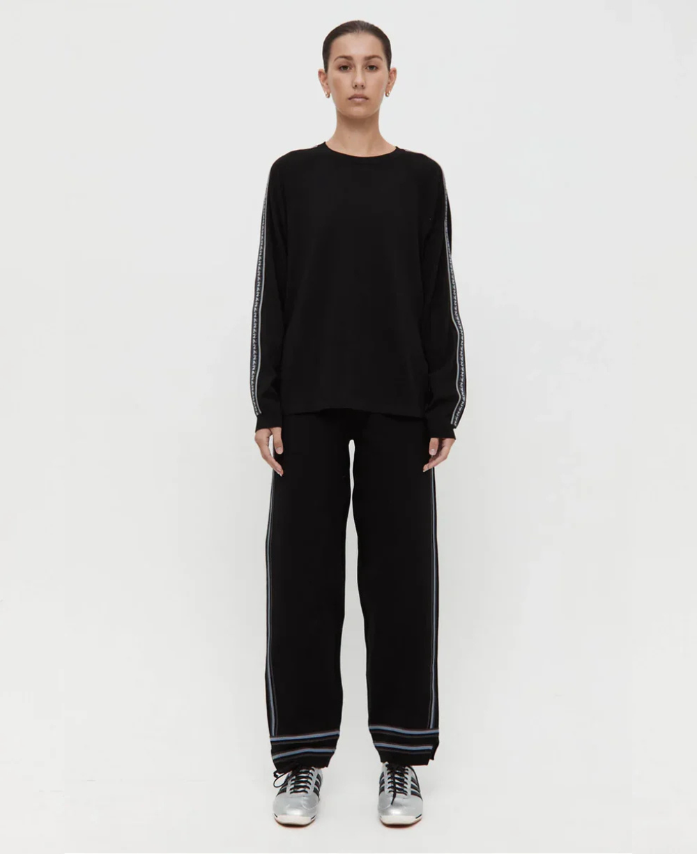 ORGANIC MOTLEY TRACK PANT | BLACK