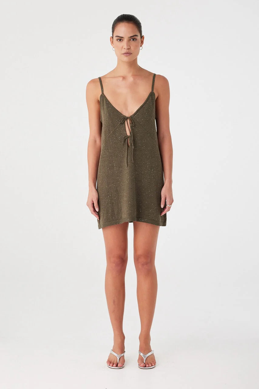 MIRA DRESS | OLIVE SPARKLE