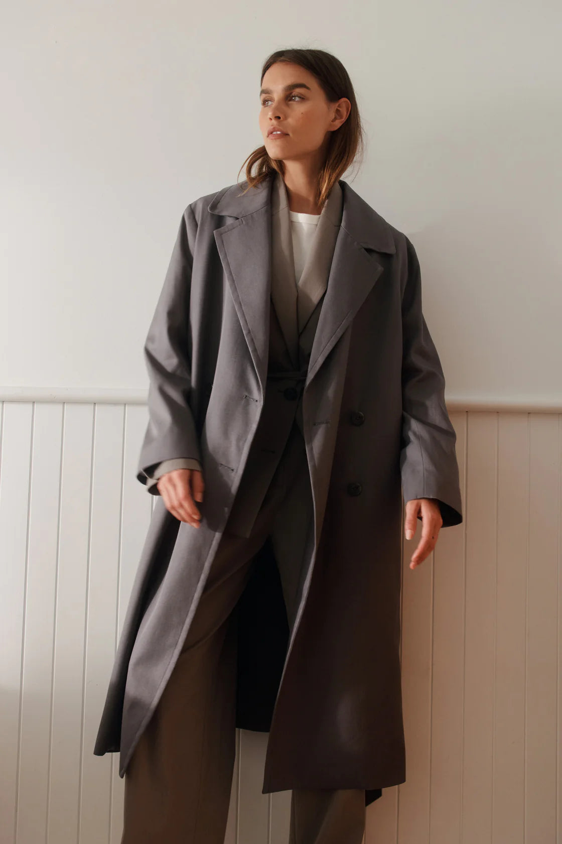 KIRBY TWILL TRENCH | DARK ASH