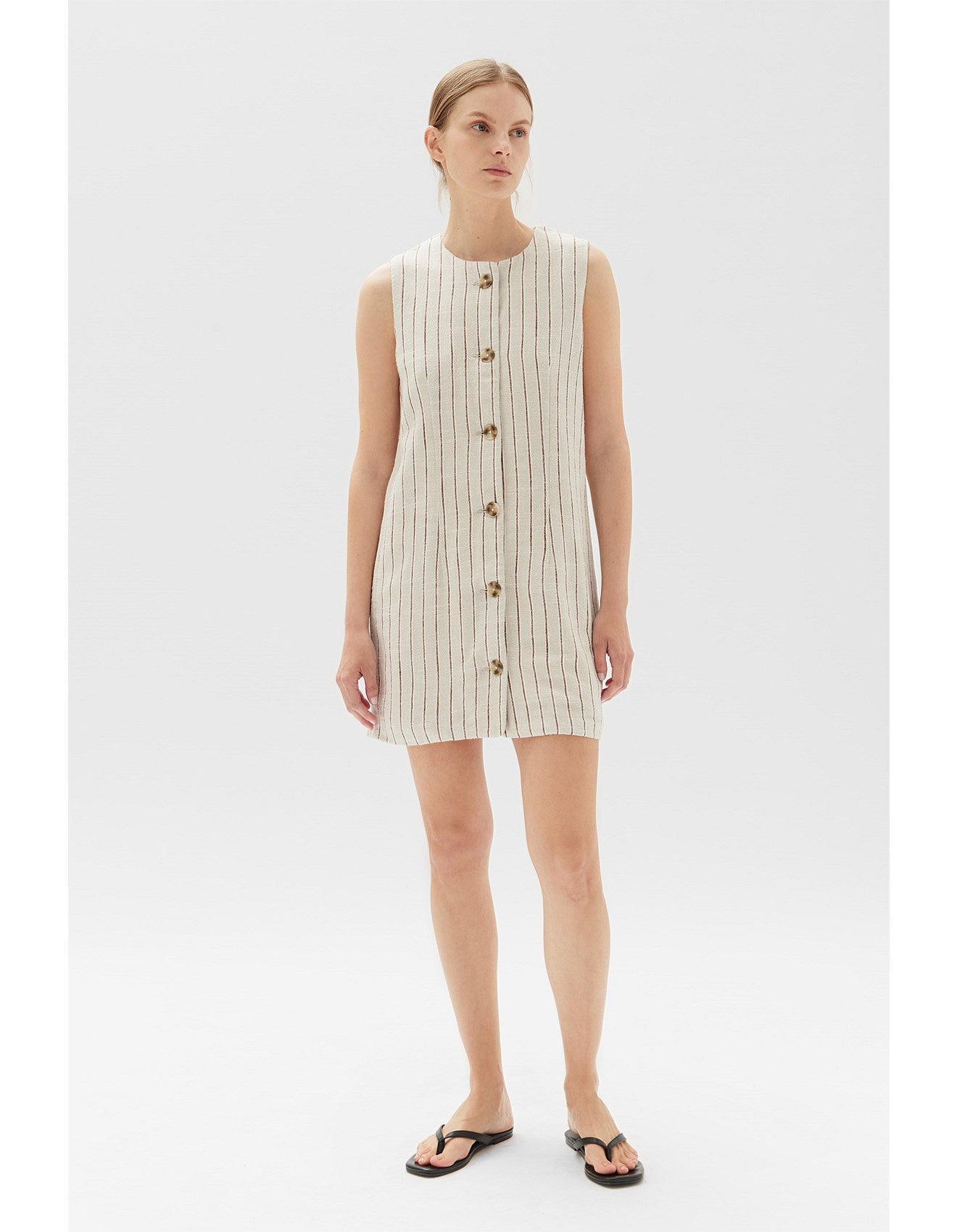 CORALIE MINI DRESS | OAT STRIPE