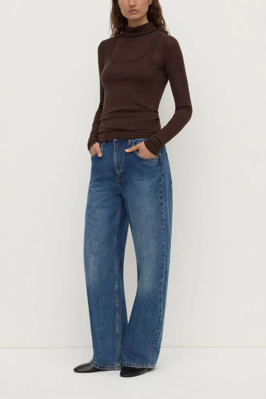 NORA MERINO WOOL LAYERED TURTLENECK | GANACHE