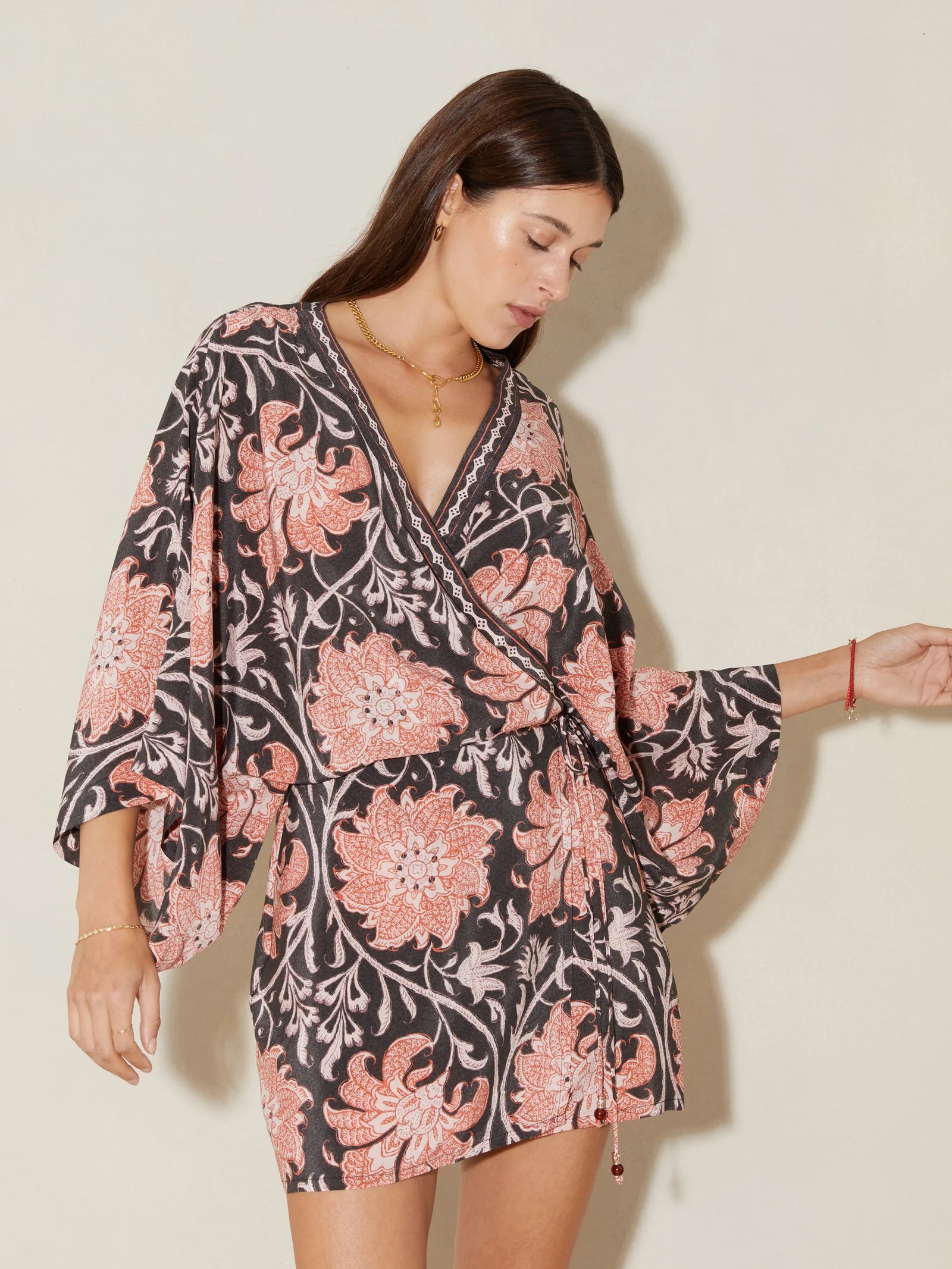 INDIRA SILK ROBE DRESS