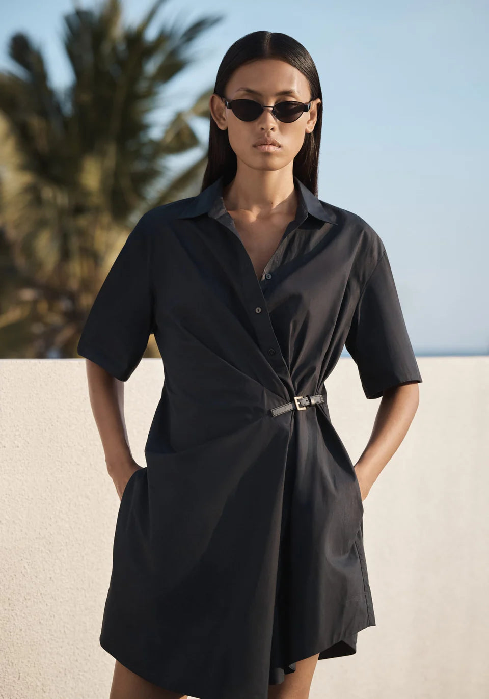 PEACHES SHIRT DRESS | FRENCH NAVY
