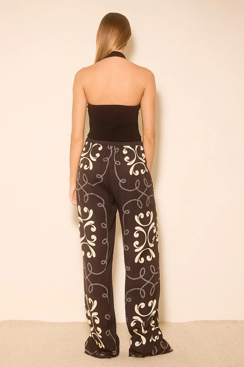 NILE KNIT TOP BLACK / CREAM