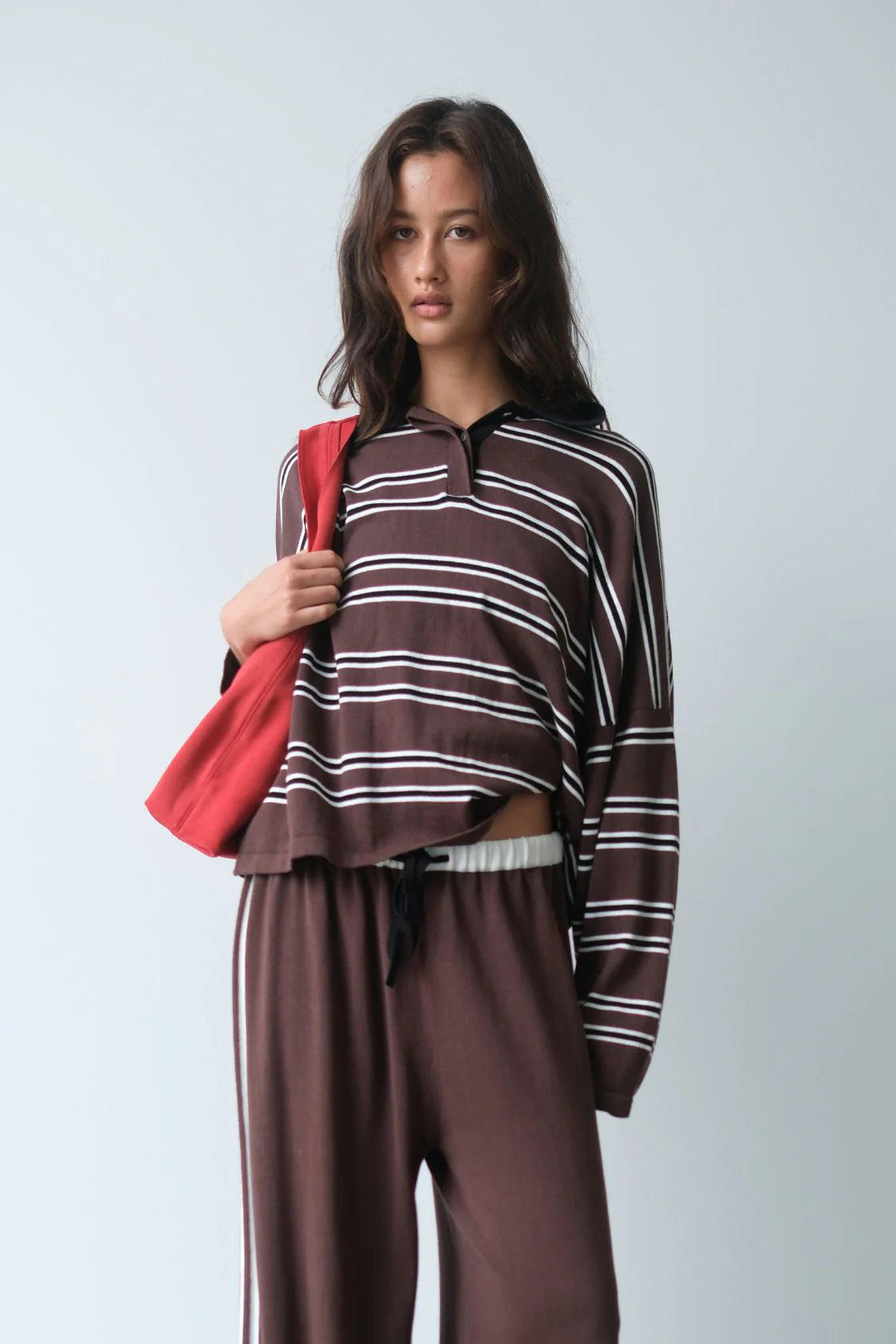 RAYNE KNIT JERSEY | ESPRESSO, BLACK & CREAM STRIPE