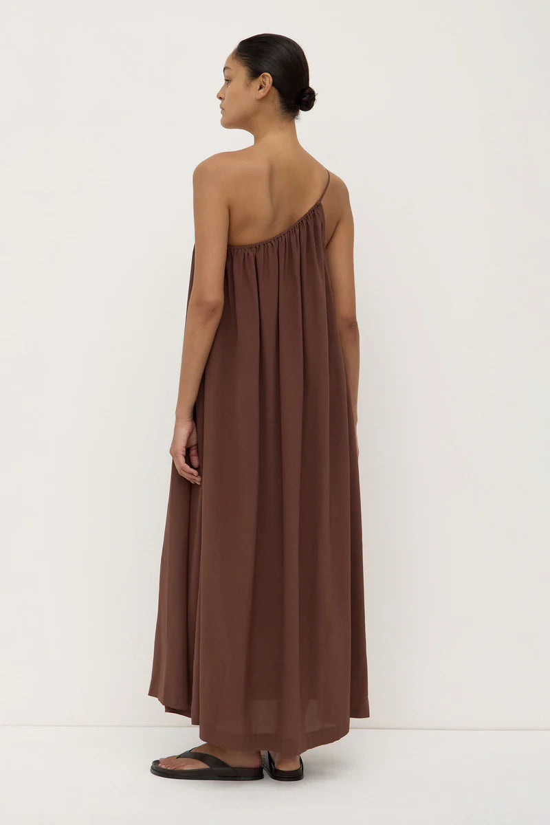 MILA ASYMMETRICAL MAXI DRESS | ESPRESSO
