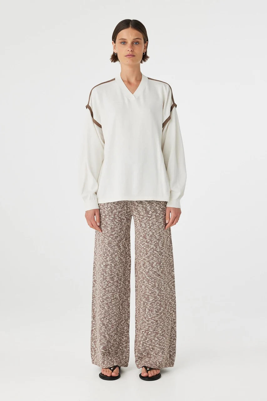 EDEN LONG SLEEVE TEE | CREAM & ESPRESSO