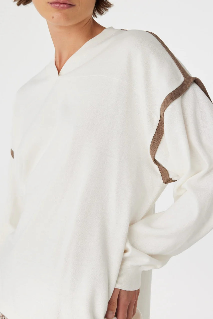 EDEN LONG SLEEVE TEE | CREAM & ESPRESSO