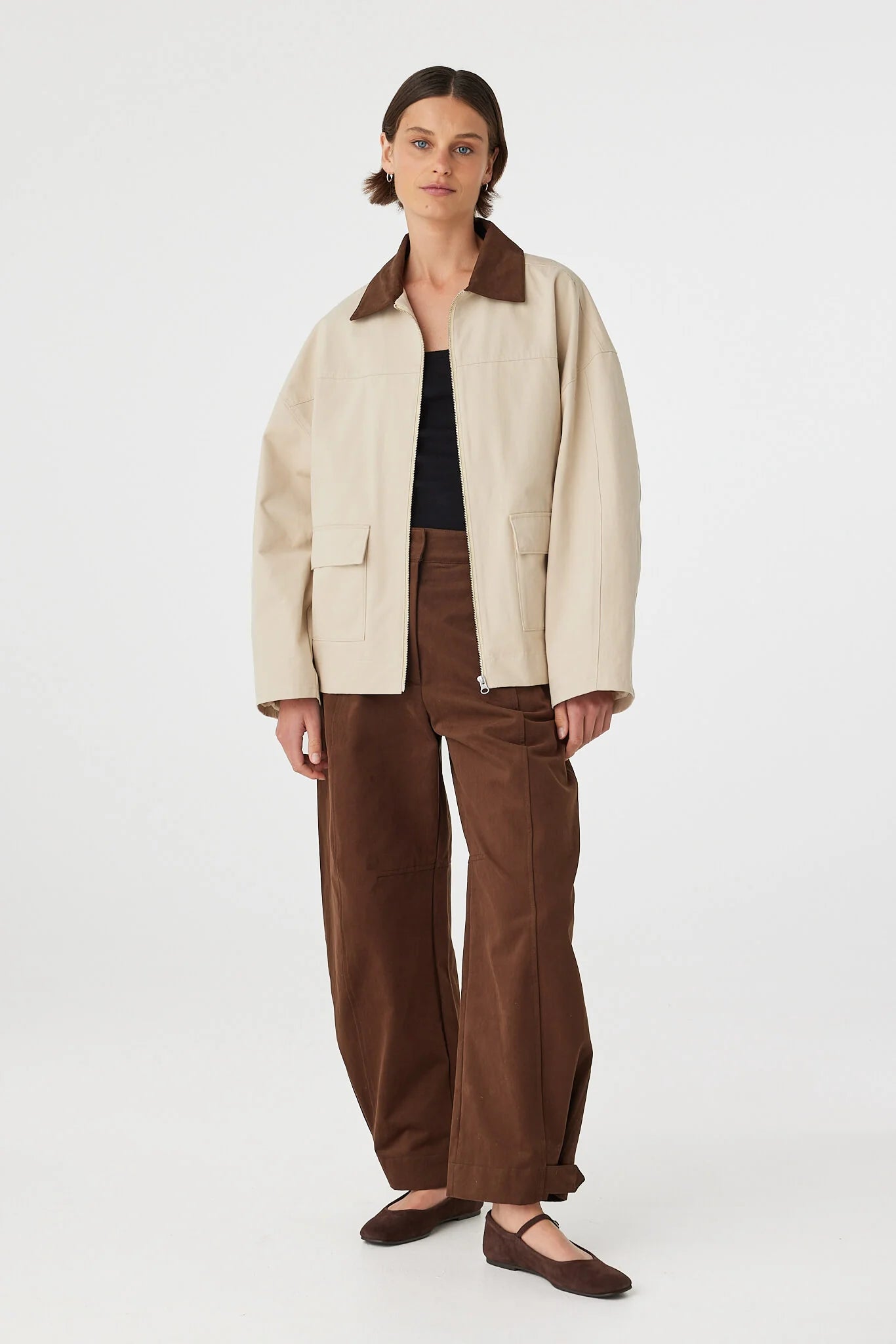 RORY JACKET | BEIGE & ESPRESSO