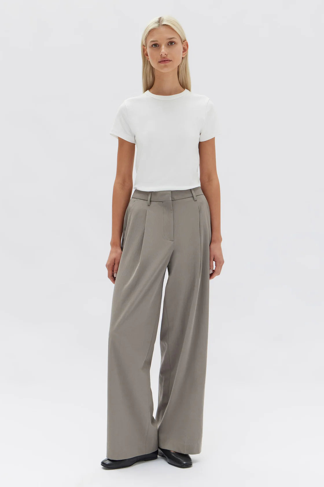 ARIA WIDE LEG PANT | ASH