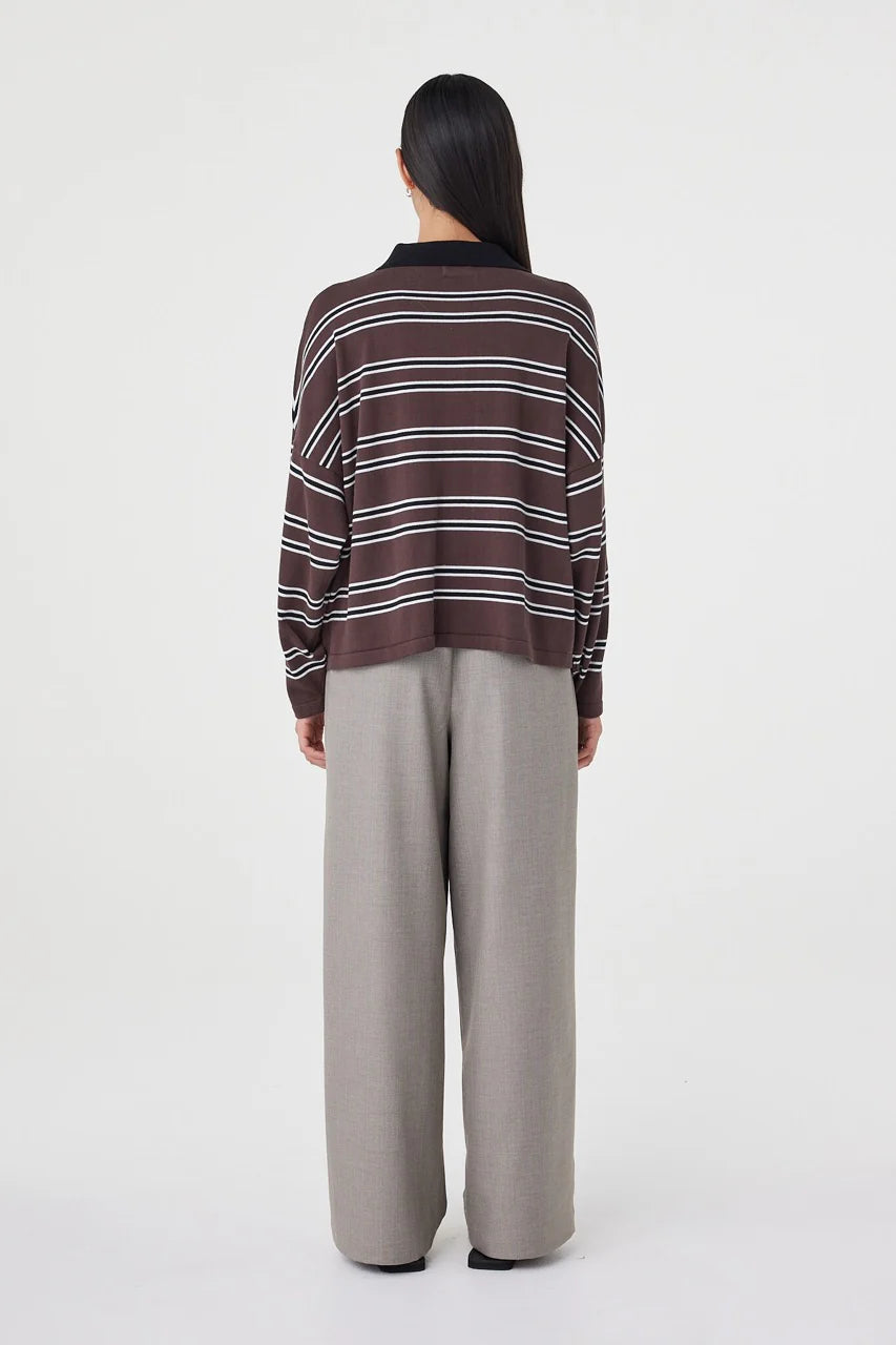 RAYNE KNIT JERSEY | ESPRESSO, BLACK & CREAM STRIPE