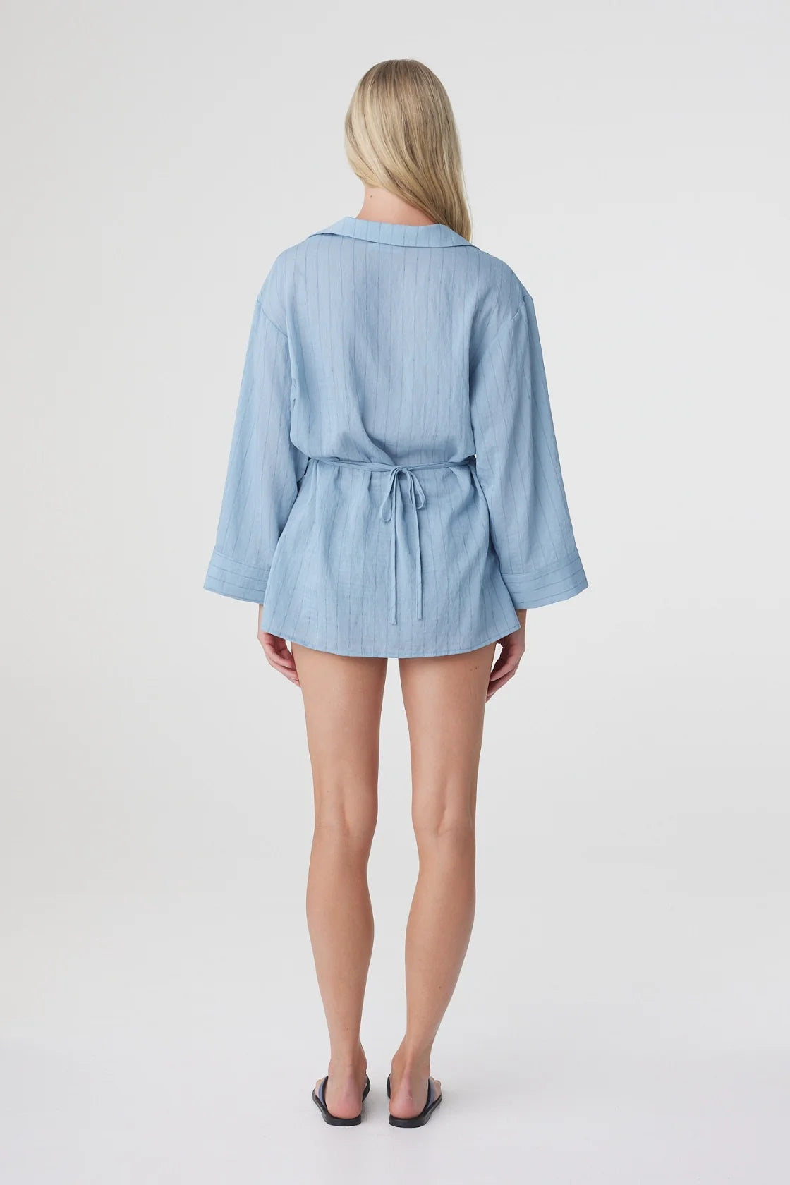 AMARA SHIRT DRESS | DUSK BLUE STRIPE