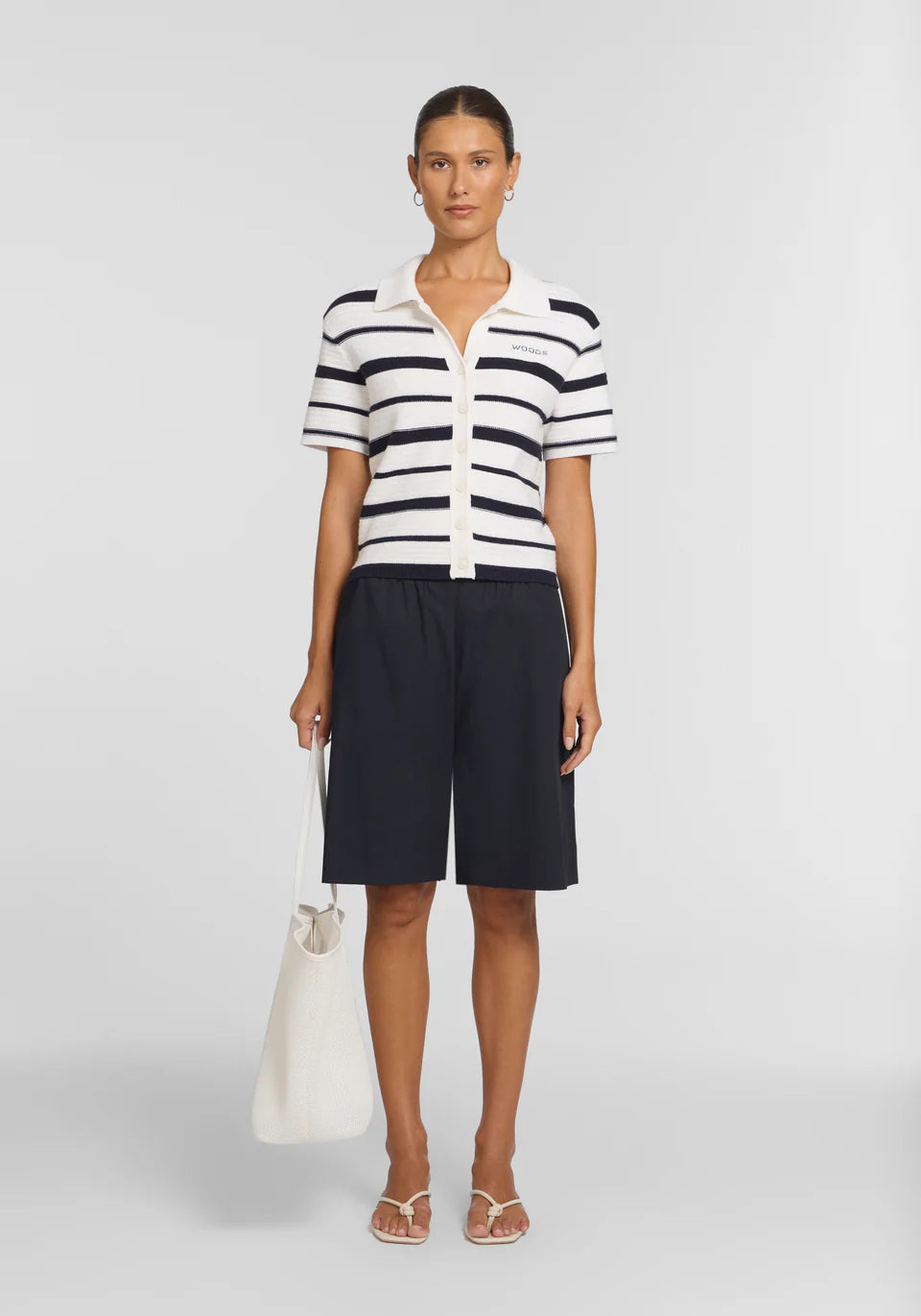 ACCORDION SHIRT | NAVY/IVORY STRIPE