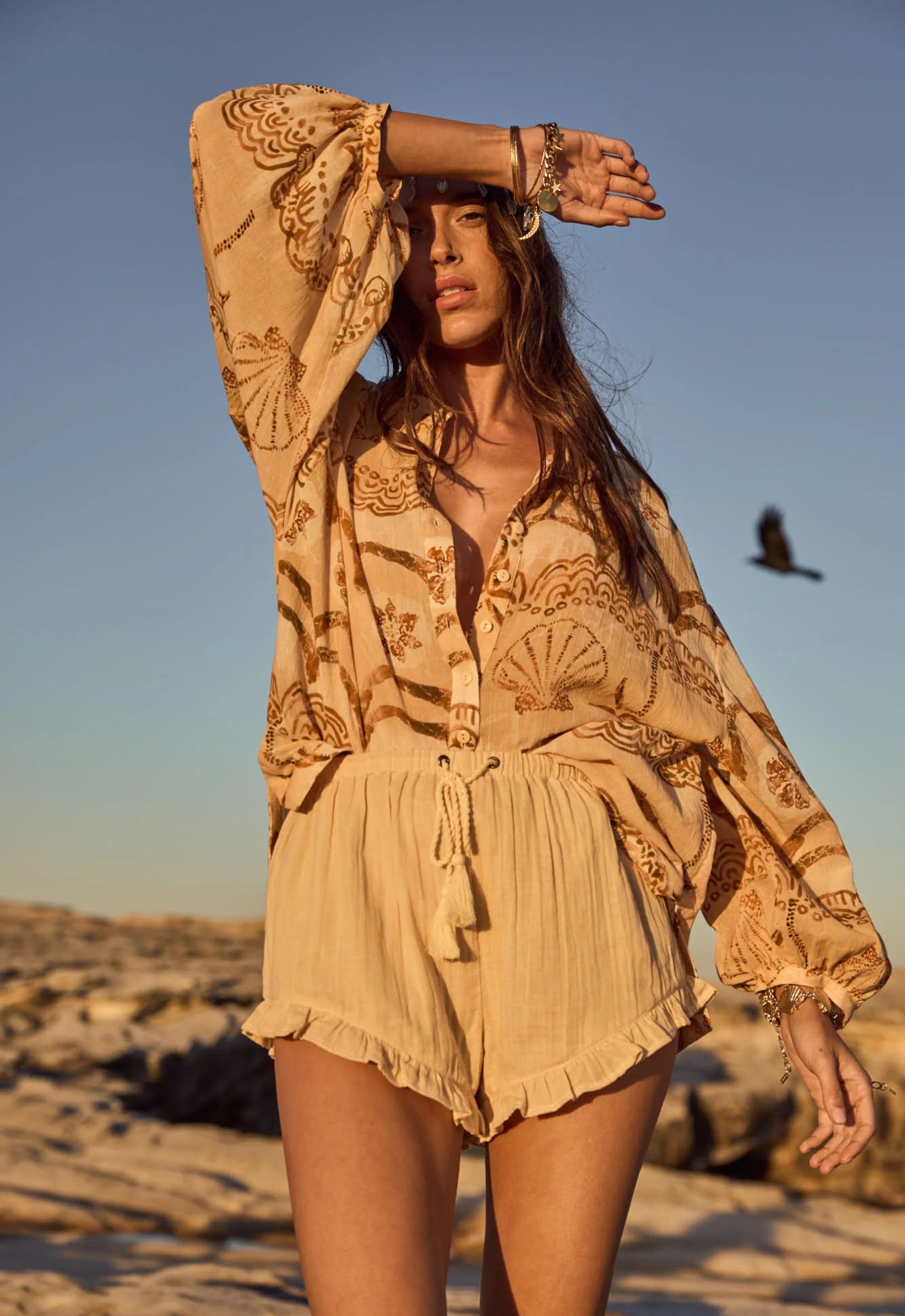 MERMAID COVE SHIRT | TAN