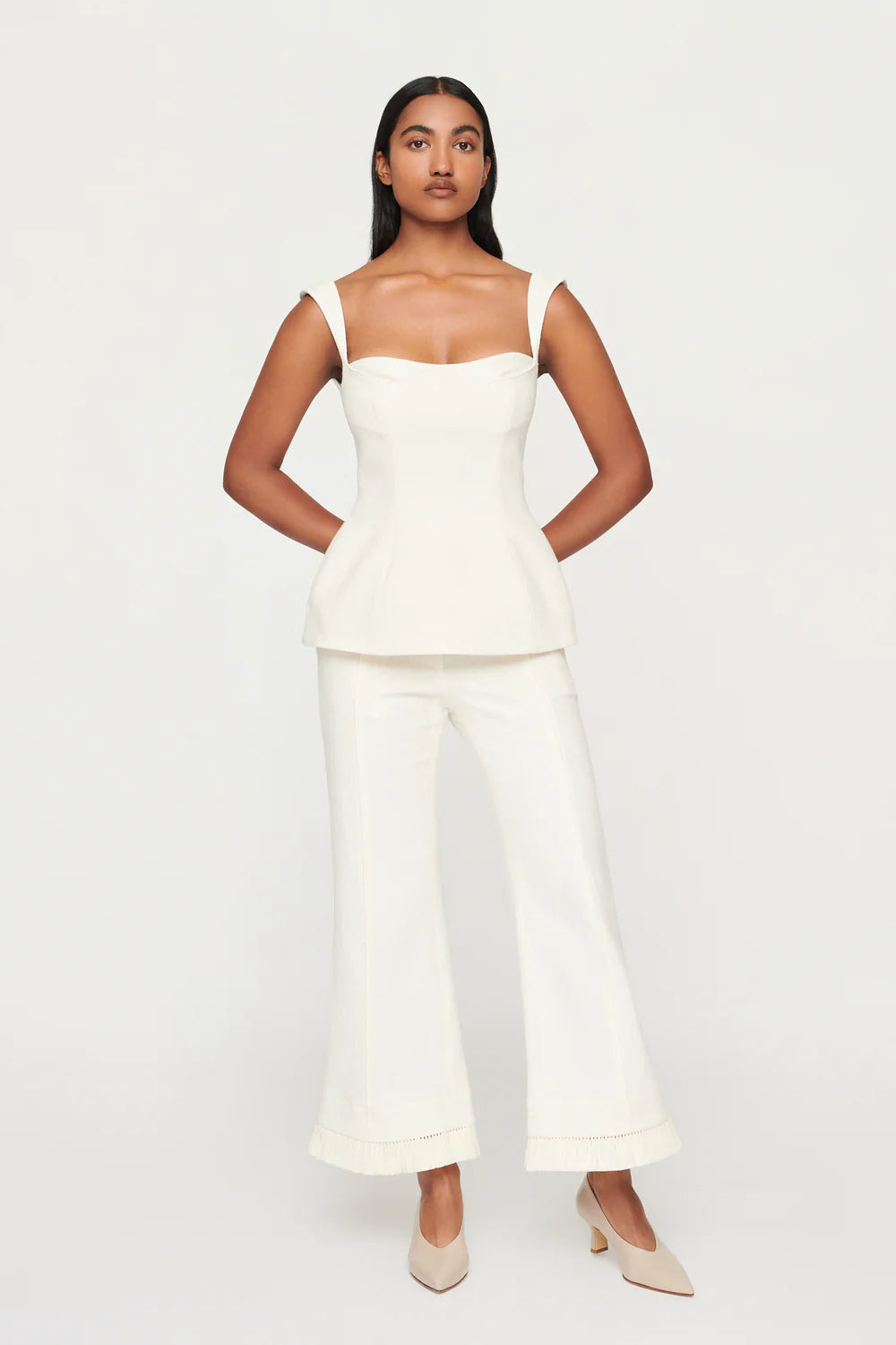 SIMONA PANELLED TOP | OFF WHITE