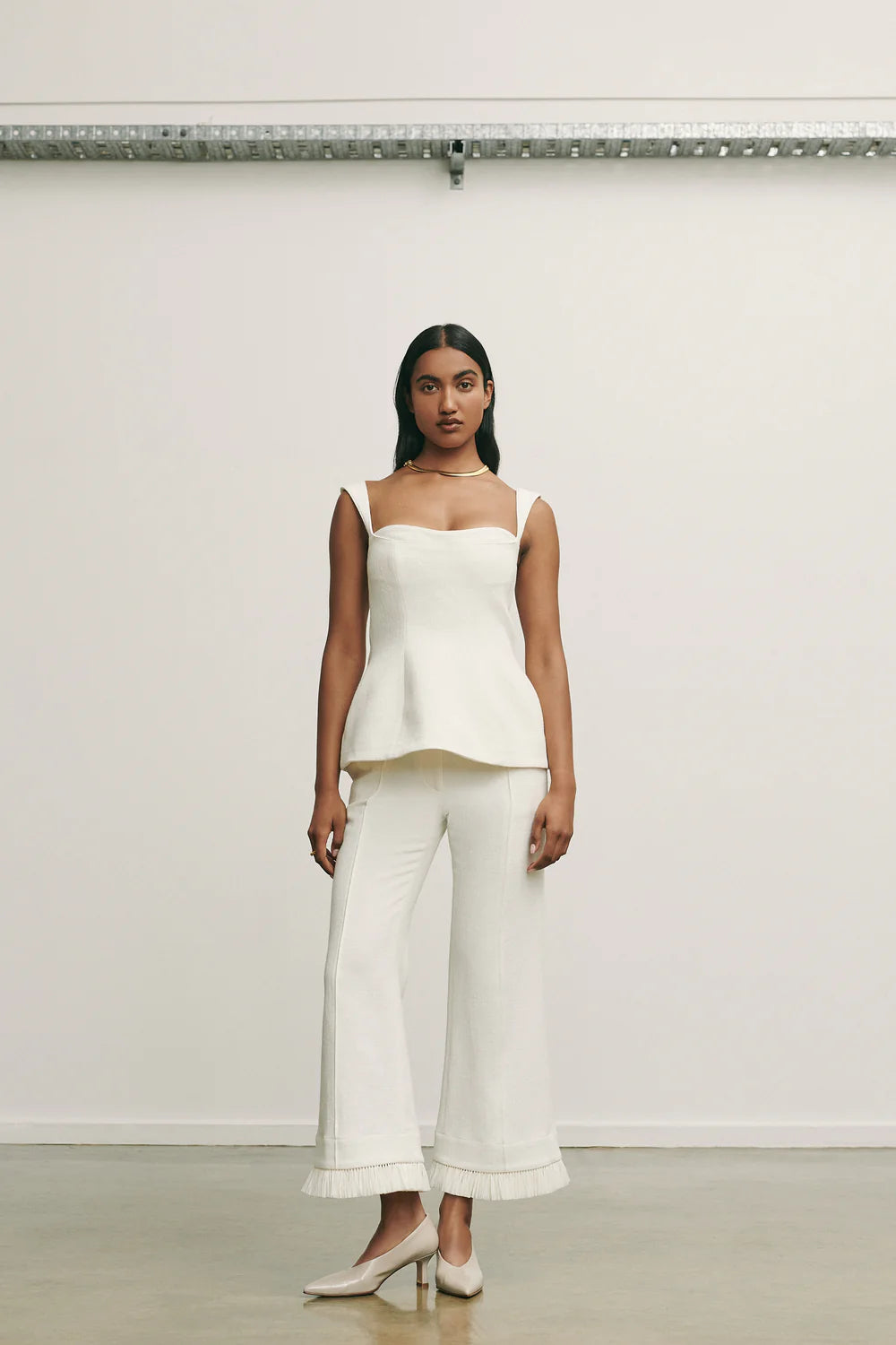 SIMONA PANELLED TOP | OFF WHITE