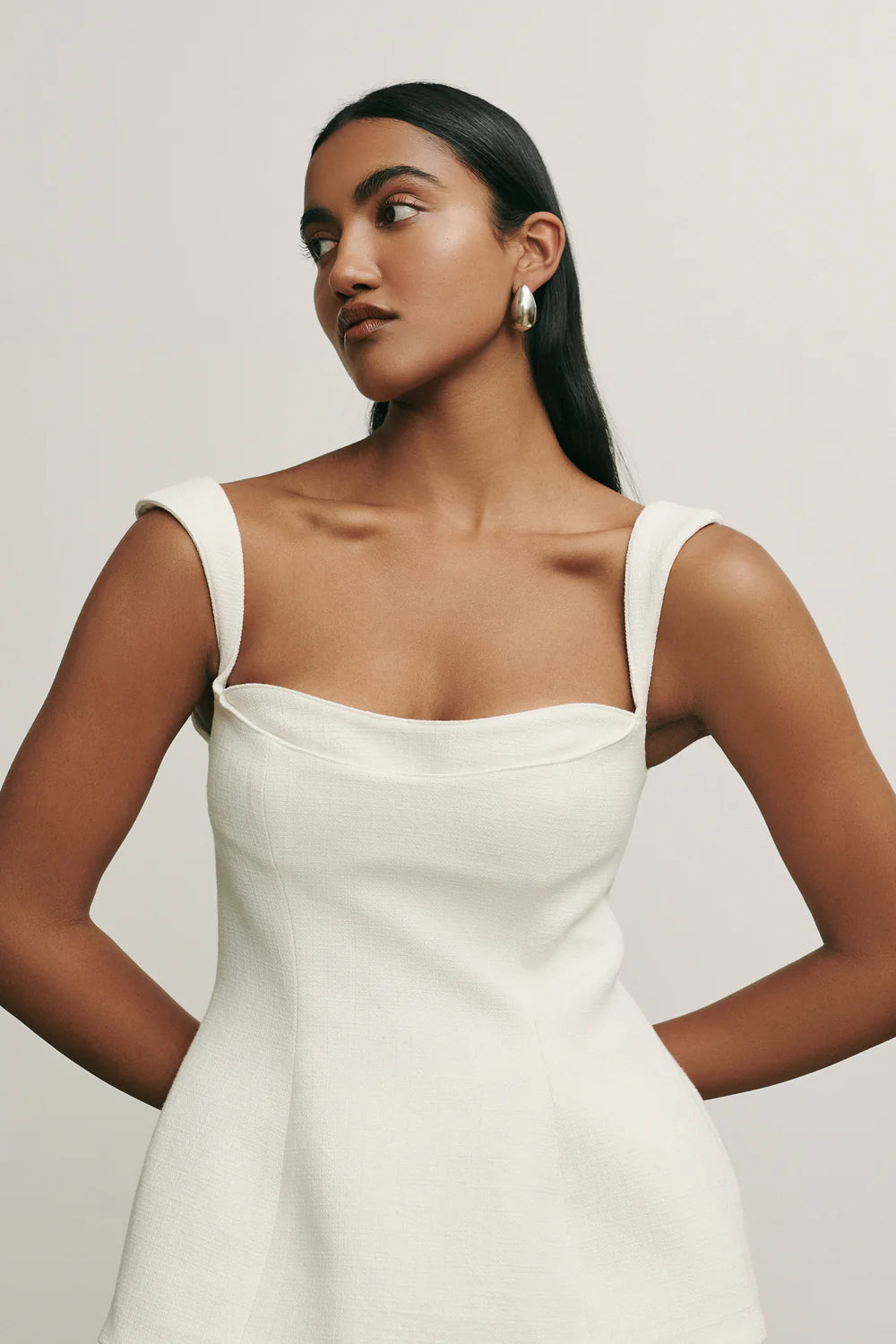 SIMONA PANELLED TOP | OFF WHITE