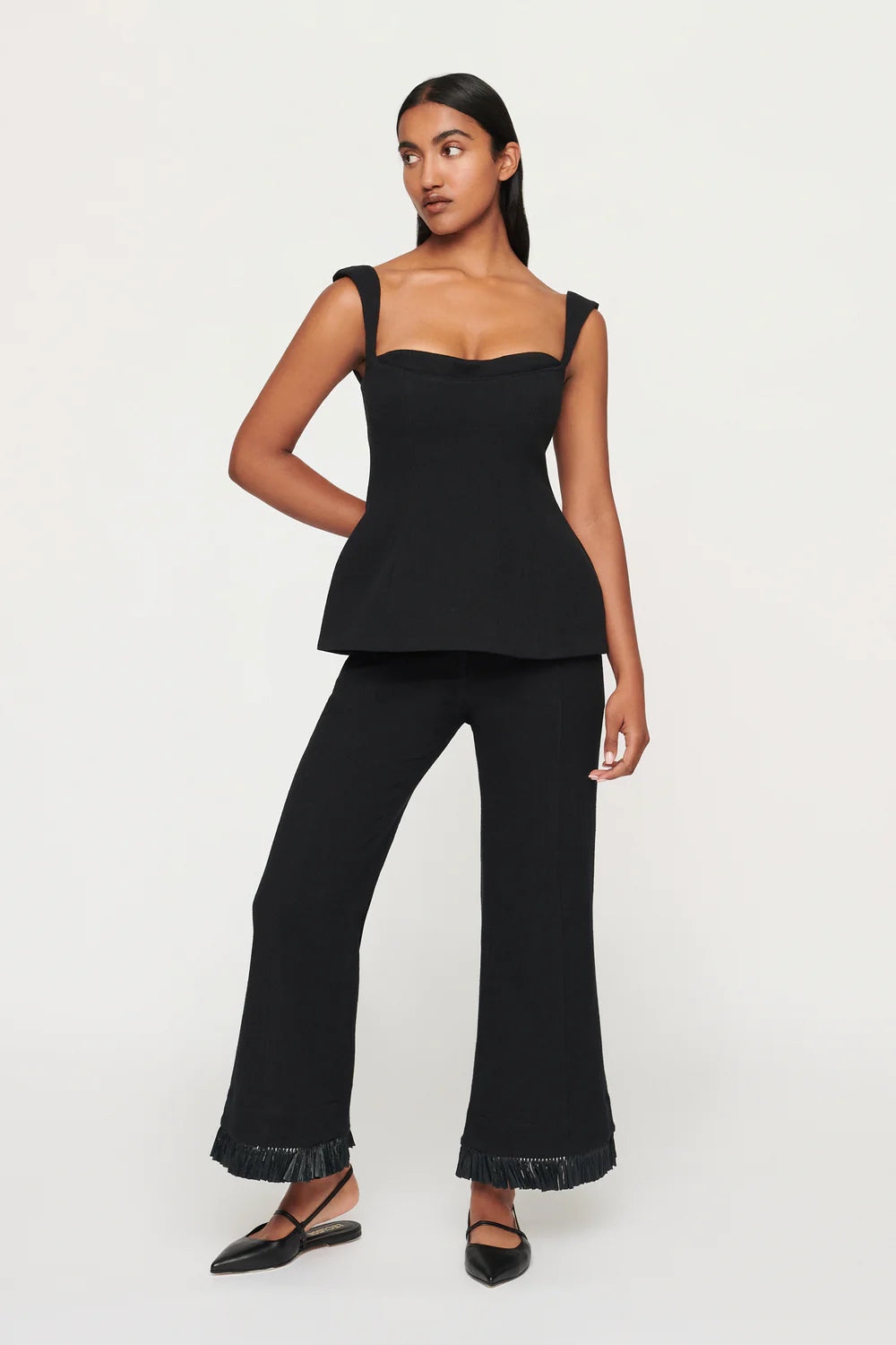 SIMONA PANELLED TOP | BLACK