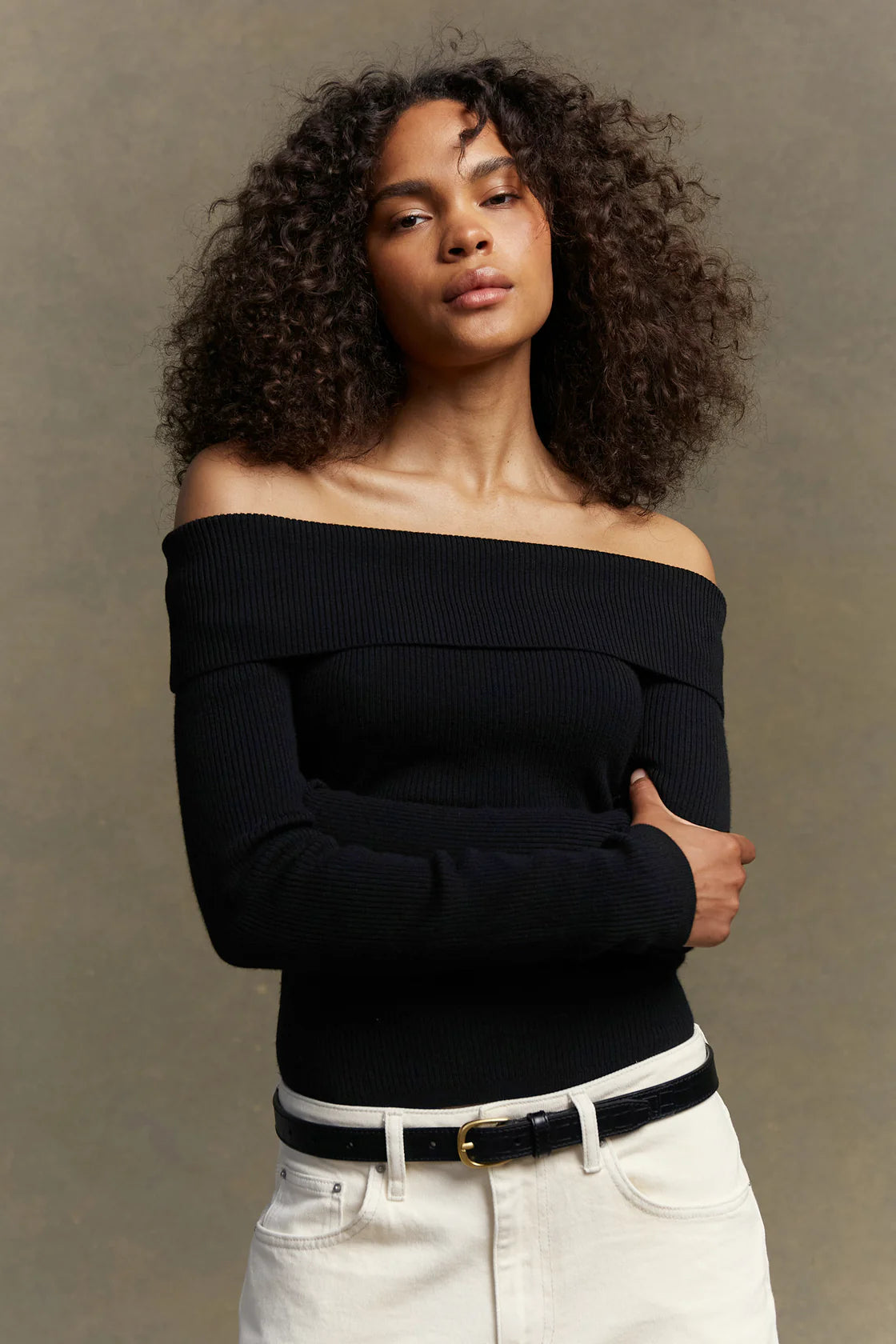 CARI OFF-SHOULDER WOOL TOP