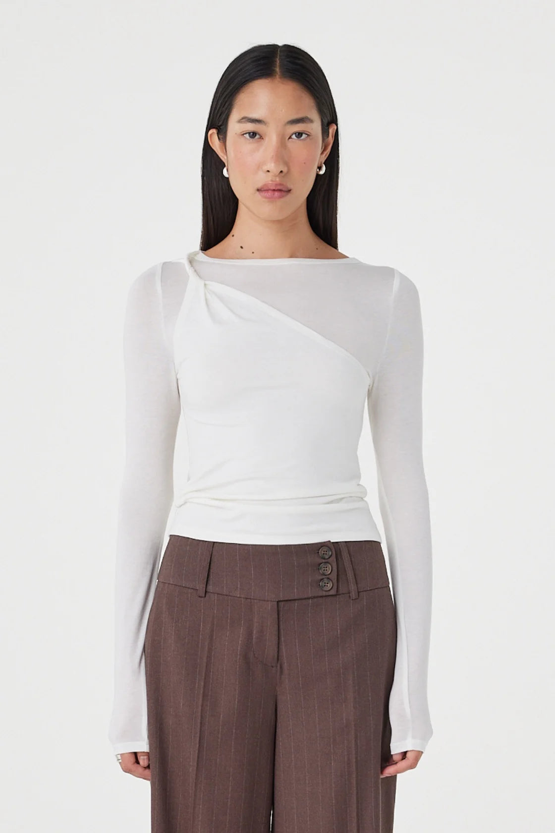 MABEL LS TWIST TOP | CREAM