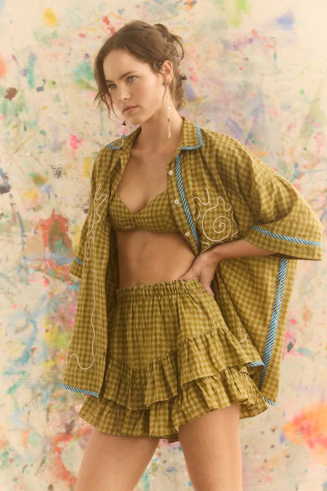 HULIA CHECK FAE FRILL SKORT