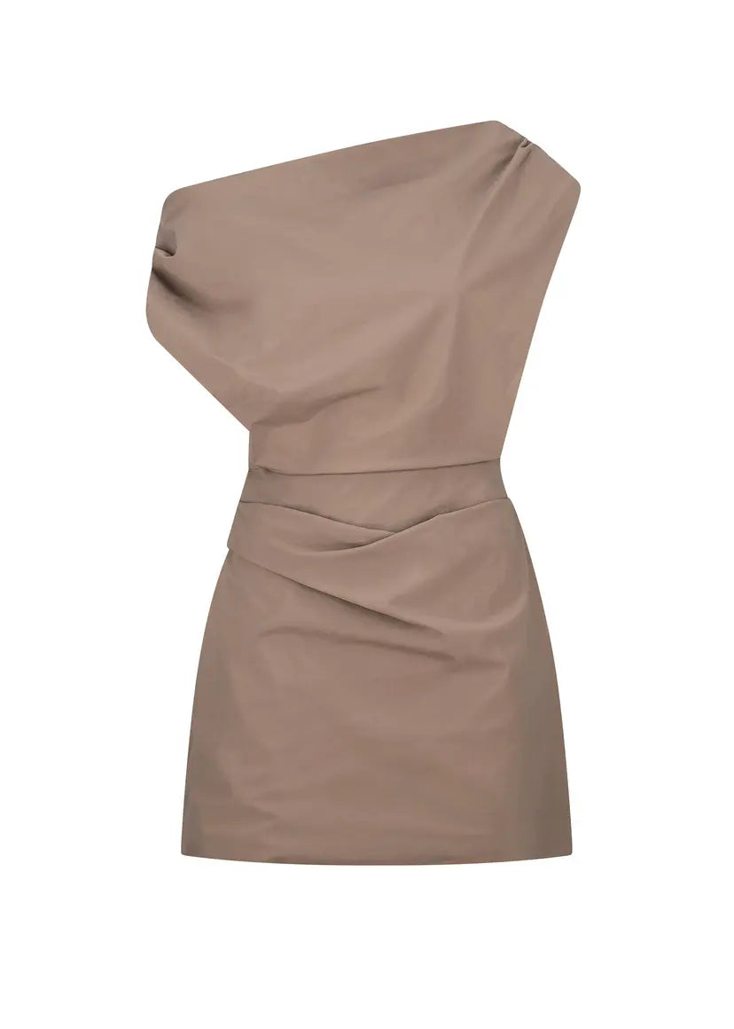 PALLAS MINI DRESS | MUSHROOM