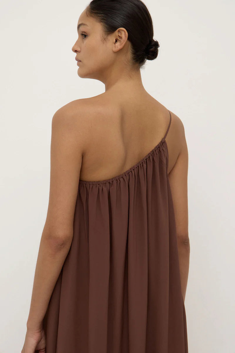 MILA ASYMMETRICAL MAXI DRESS | ESPRESSO