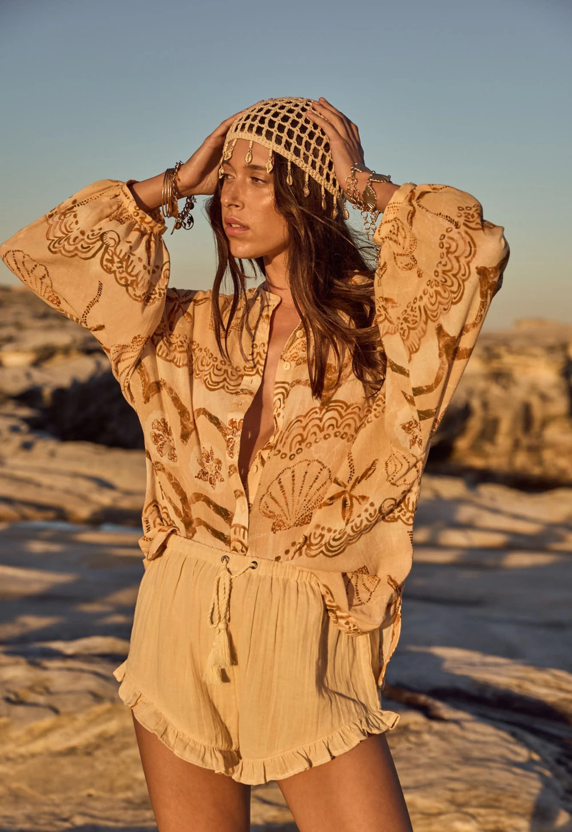 MERMAID COVE SHIRT | TAN