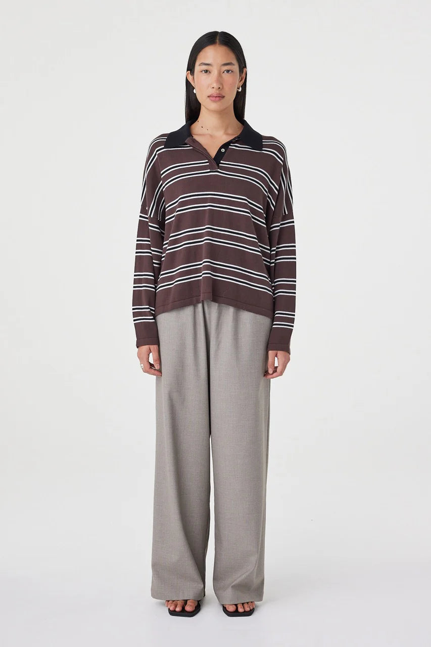 RAYNE KNIT JERSEY | ESPRESSO, BLACK & CREAM STRIPE