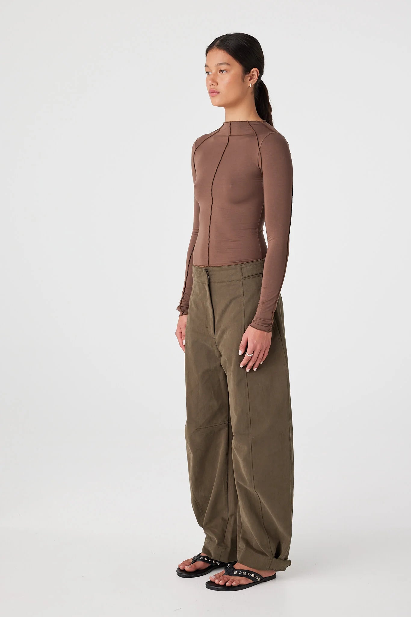 ROWLAN LONG SLEEVE TOP | ESPRESSO