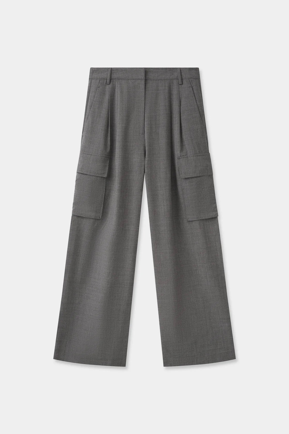 ISARA WOOL CARGO PANT | CHARCOAL