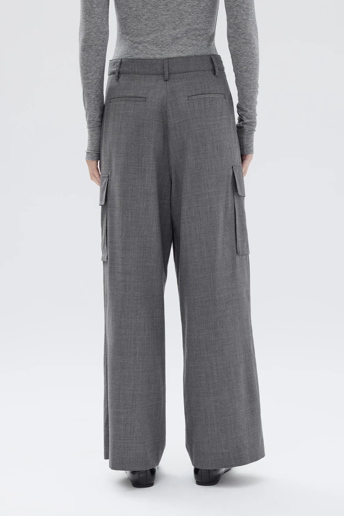 ISARA WOOL CARGO PANT | CHARCOAL