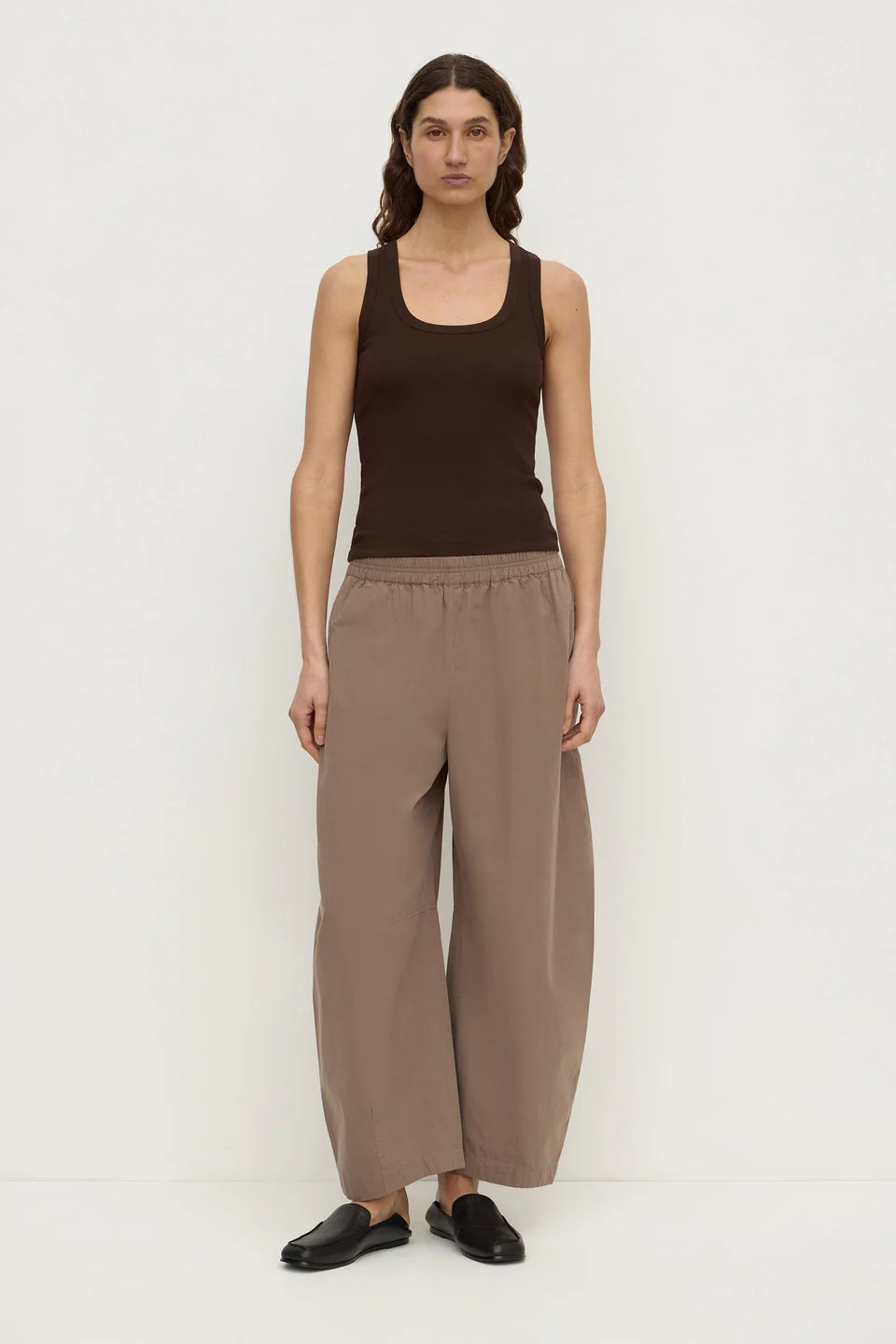 ELAINE WASHED COTTON PANT | DARK SAND