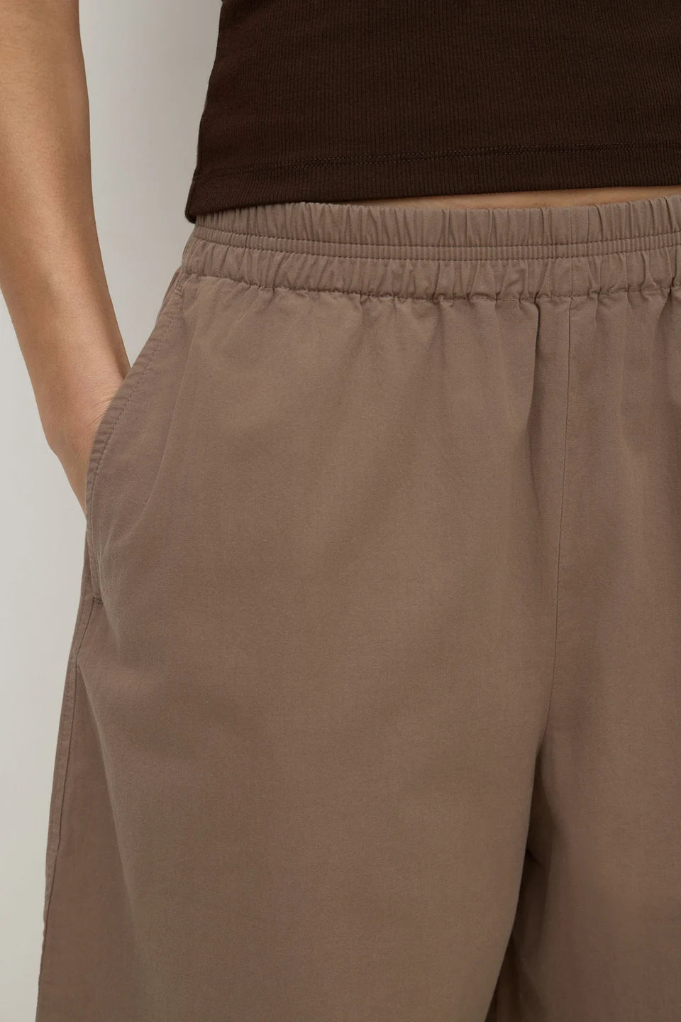 ELAINE WASHED COTTON PANT | DARK SAND
