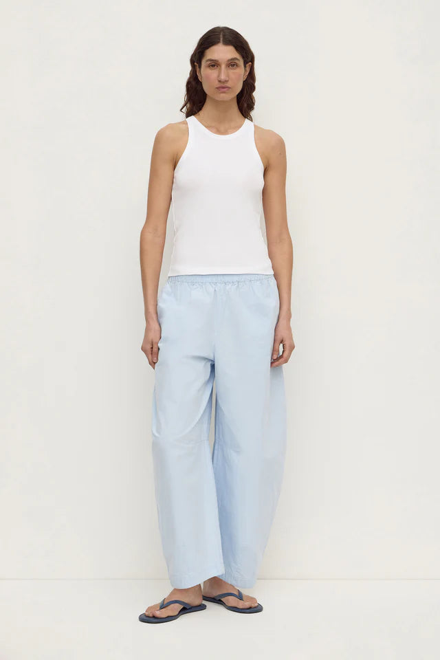 ELAINE WASHED COTTON PANT | POWDER BLUE