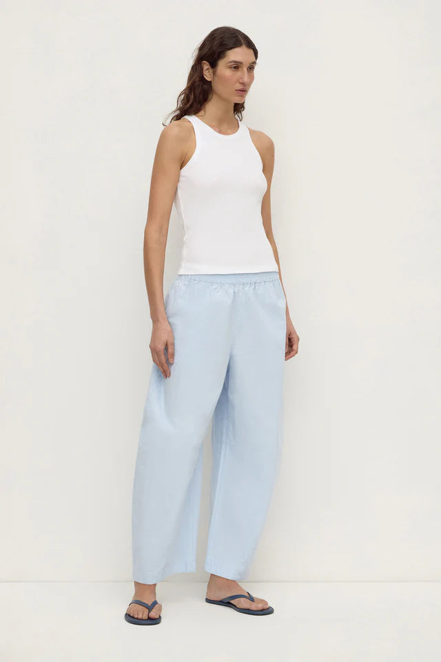 ELAINE WASHED COTTON PANT | POWDER BLUE