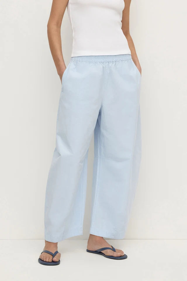 ELAINE WASHED COTTON PANT | POWDER BLUE