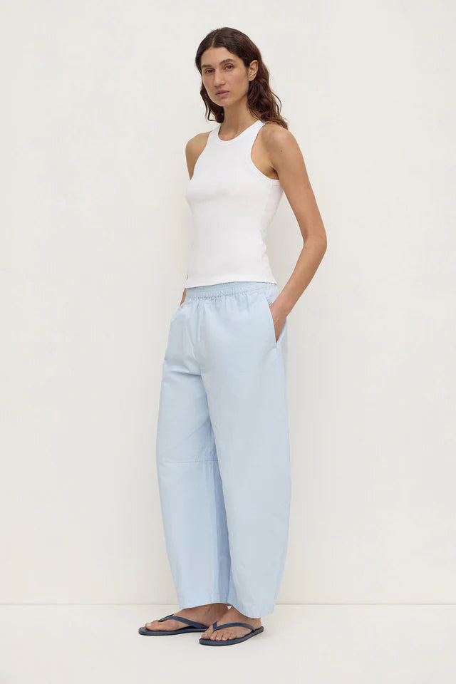 ELAINE WASHED COTTON PANT | POWDER BLUE