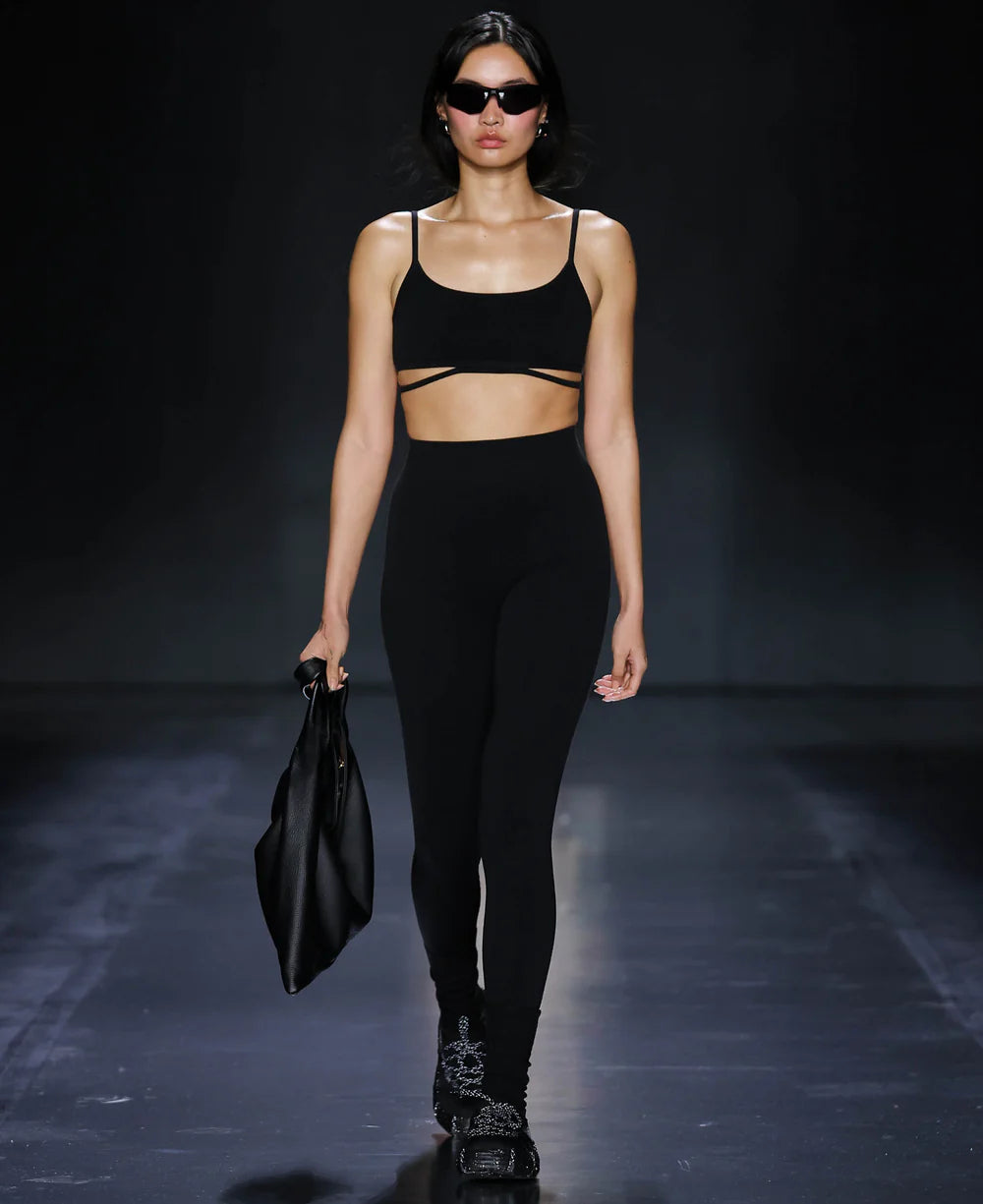 CLASSIC WOOL RIB LEGGING | BLACK