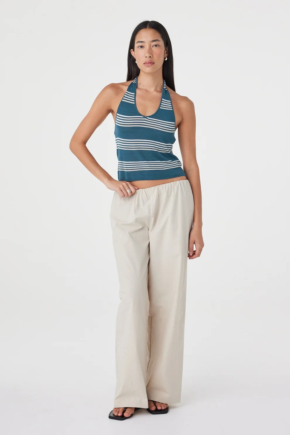 NURI TOP | TEAL STRIPE