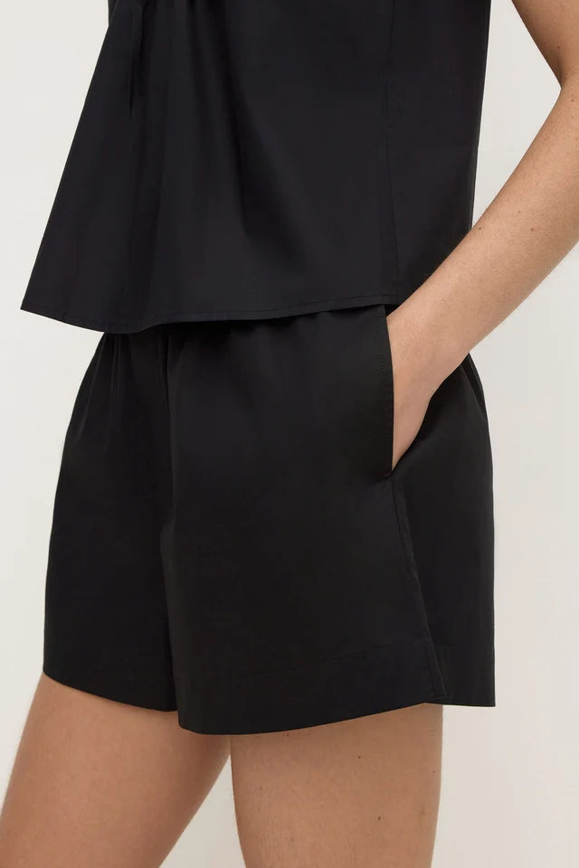MICHA POPLIN SHORT | BLACK